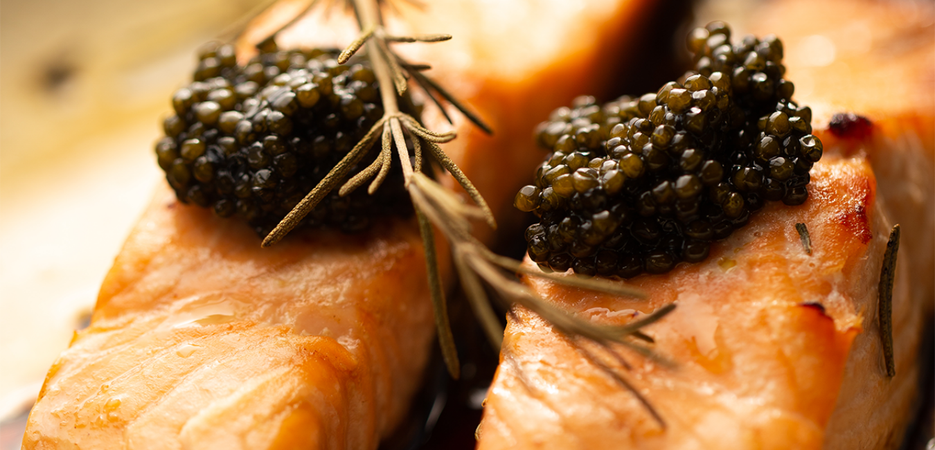 Top your salmon dish with fine caviar from The Caviar House. Caviar will elevate any sushi or fish dish 